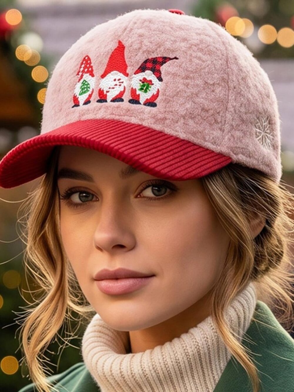 Holiday Fuzzy Corduroy Baseball Caps - Picture 2 of 9